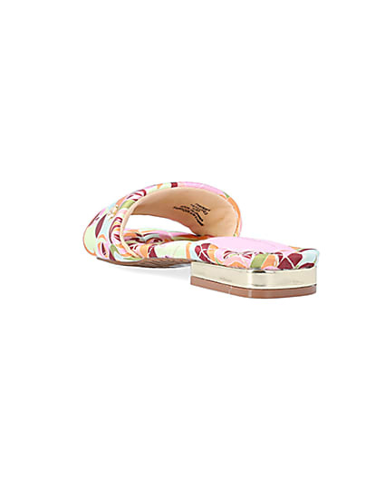 360 degree animation of product Yellow print padded sandals frame-7