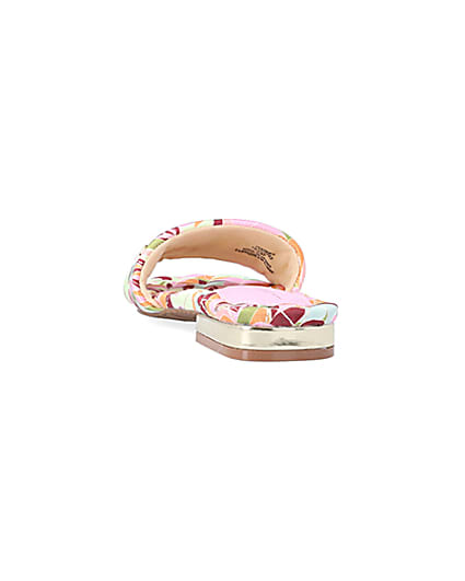360 degree animation of product Yellow print padded sandals frame-8