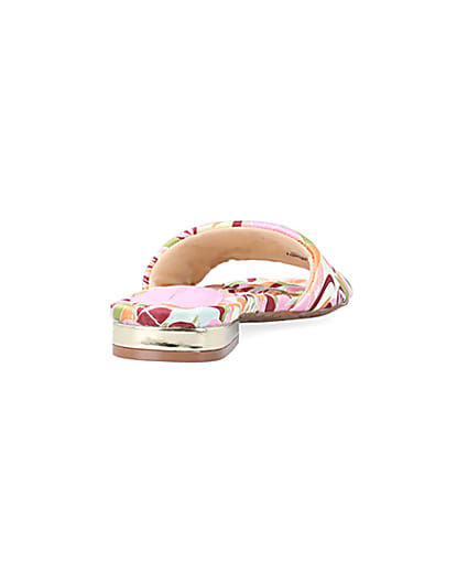 360 degree animation of product Yellow print padded sandals frame-10