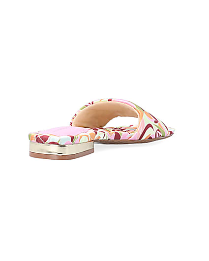 360 degree animation of product Yellow print padded sandals frame-11