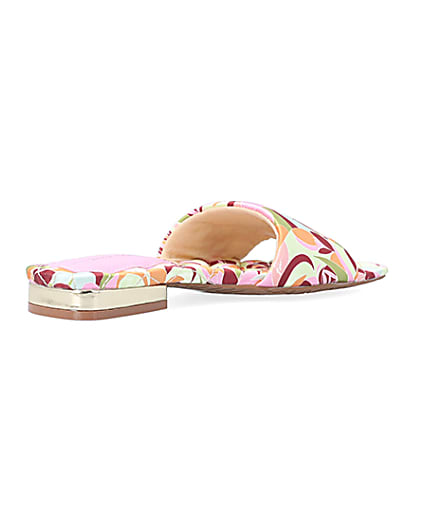 360 degree animation of product Yellow print padded sandals frame-12