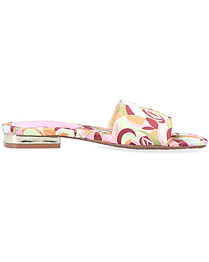 360 degree animation of product Yellow print padded sandals frame-15