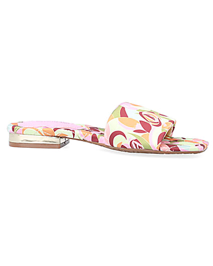 360 degree animation of product Yellow print padded sandals frame-16
