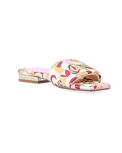 360 degree animation of product Yellow print padded sandals frame-18