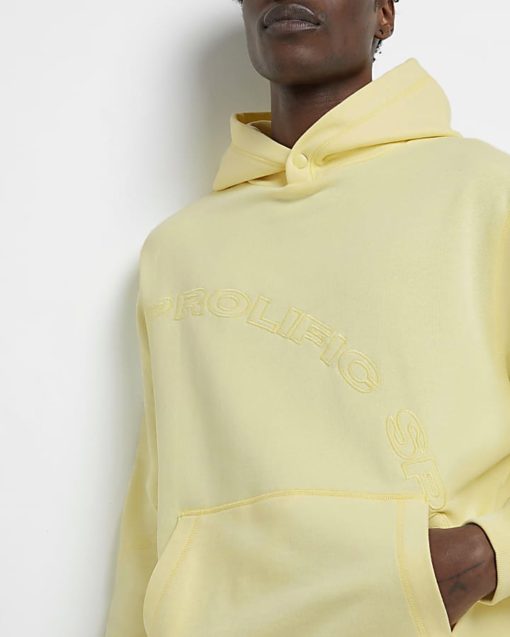 Yellow Prolific sport regular fit hoodie