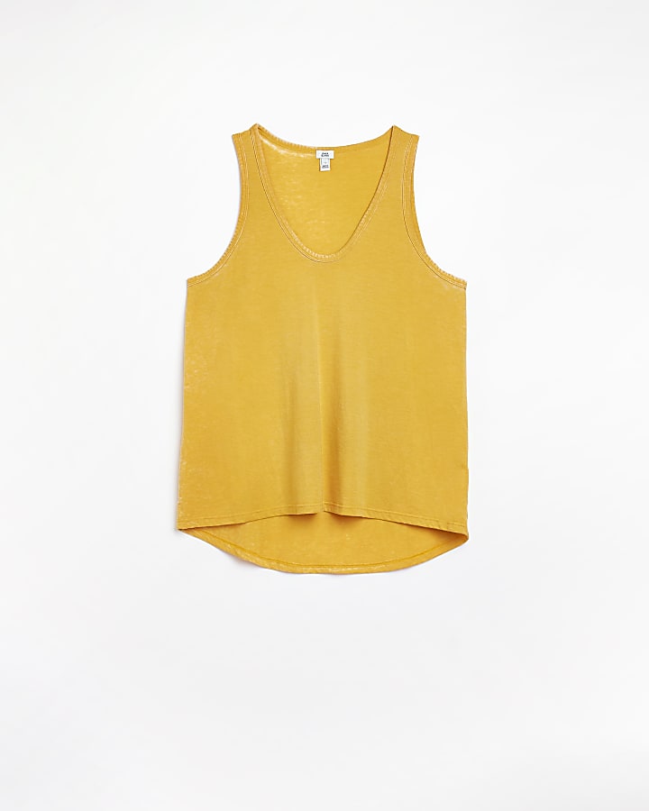 Yellow relaxed vest top