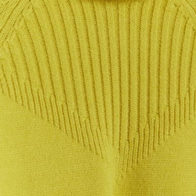 Yellow rib roll neck jumper River Island