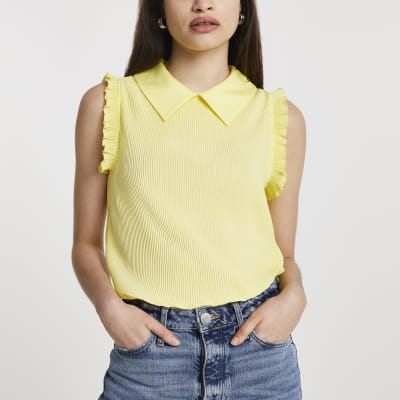 river island yellow blouse