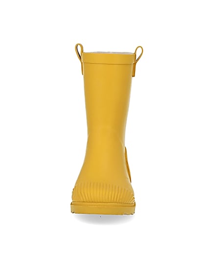 360 degree animation of product Yellow ribbed wellie boots frame-21