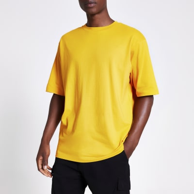 Yellow short sleeve oversized t-shirt | River Island