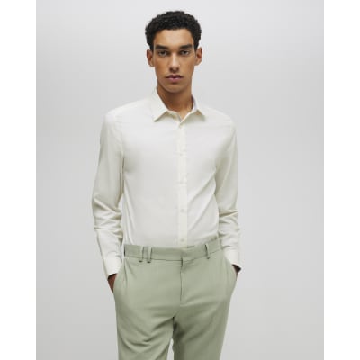 Yellow Slim Fit Premium Cotton Blend Shirt