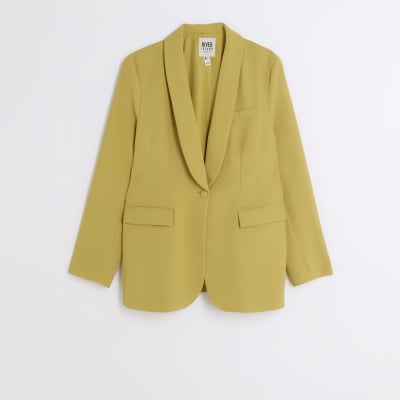 River island hot sale mustard blazer