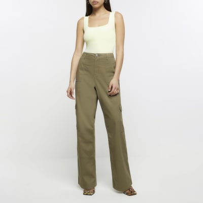 Yellow square neck bodysuit