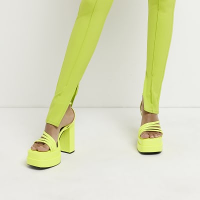 Yellow chunky best sale platform heels