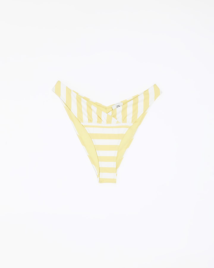 Yellow stripe bikini bottoms