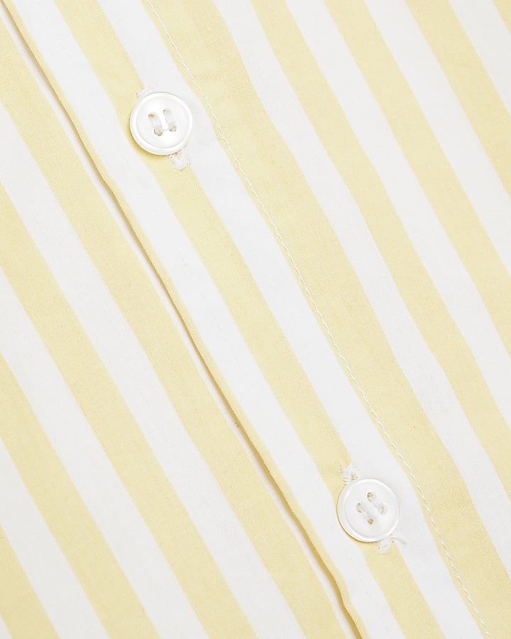 Yellow Stripe Cropped Shirt