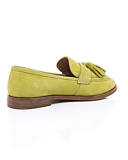360 degree animation of product Yellow suede tassel loafers frame-12