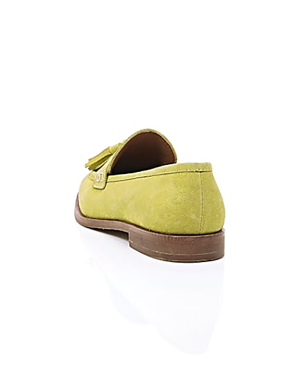 360 degree animation of product Yellow suede tassel loafers frame-17