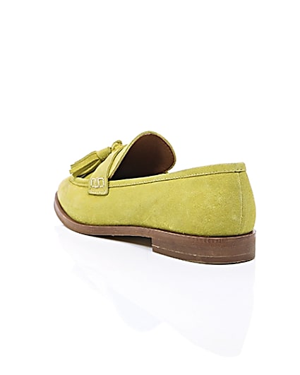 360 degree animation of product Yellow suede tassel loafers frame-18