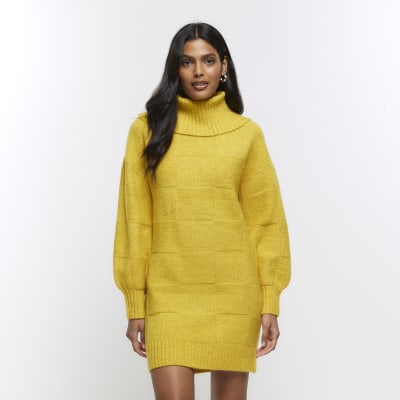 yellow jumper dress