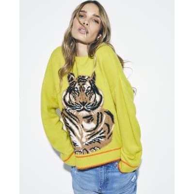 Yellow Tiger Knitted Jumper