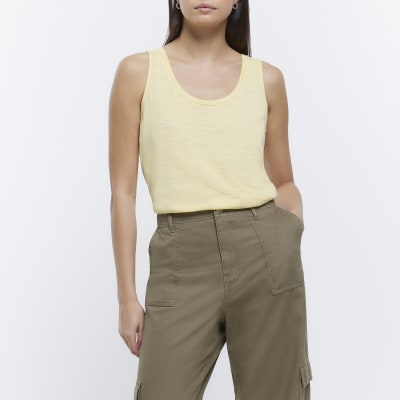 Yellow vest top River Island