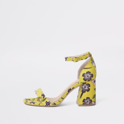 floral block heel shoes