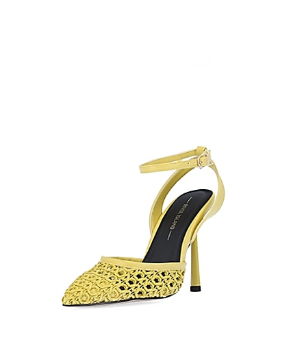 360 degree animation of product Yellow woven court shoes frame-0