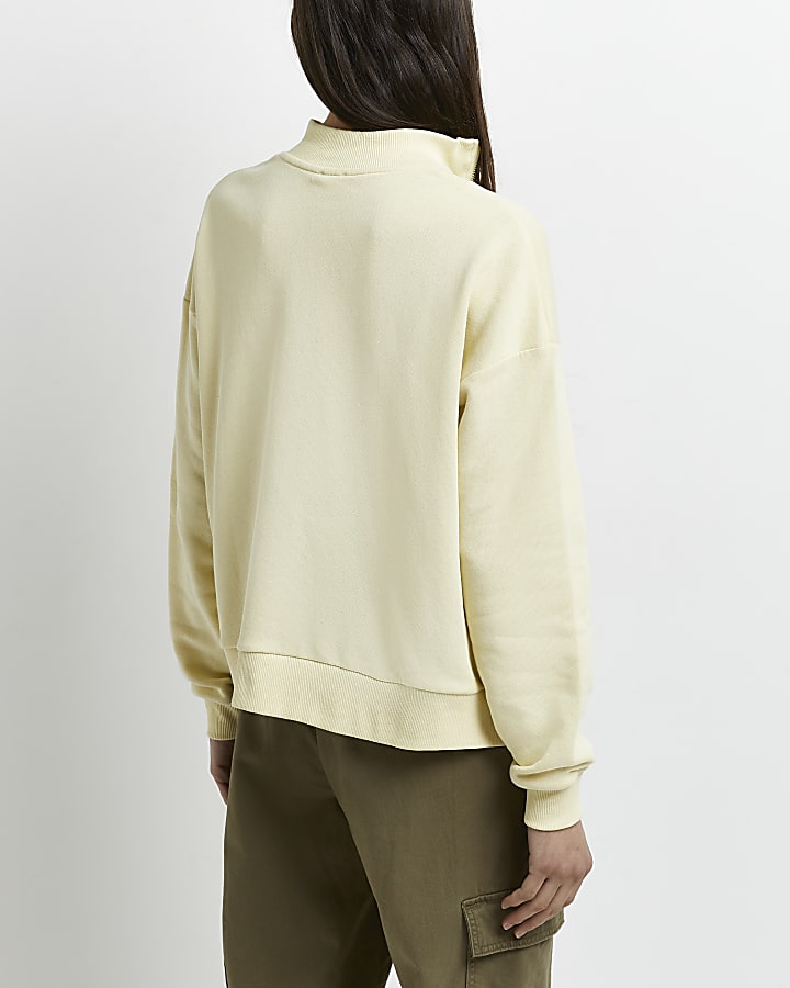 Yellow zip neck sweatshirt